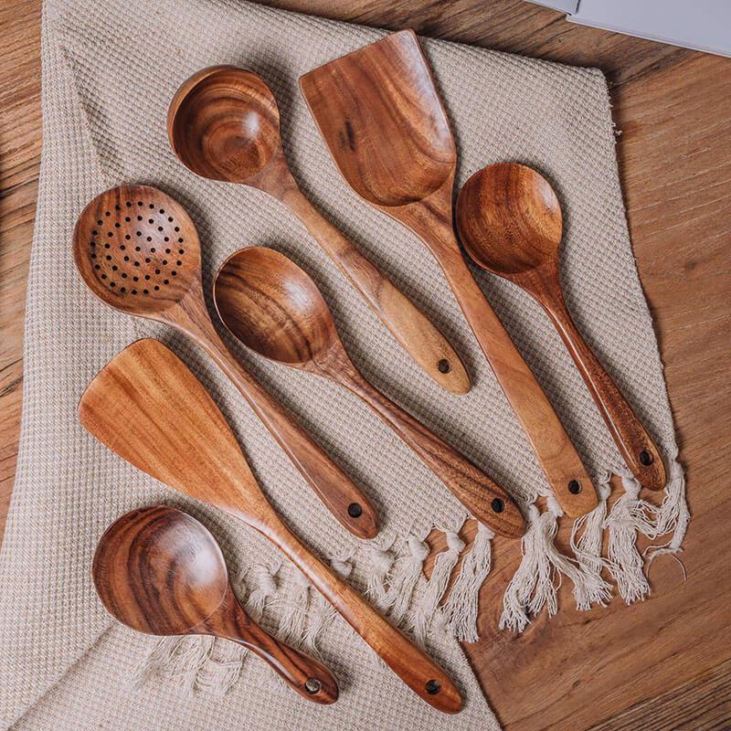 7-Piece Teak Tree Utensil Set