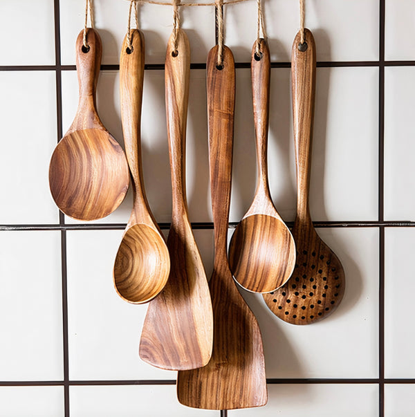 7-Piece Teak Tree Utensil Set